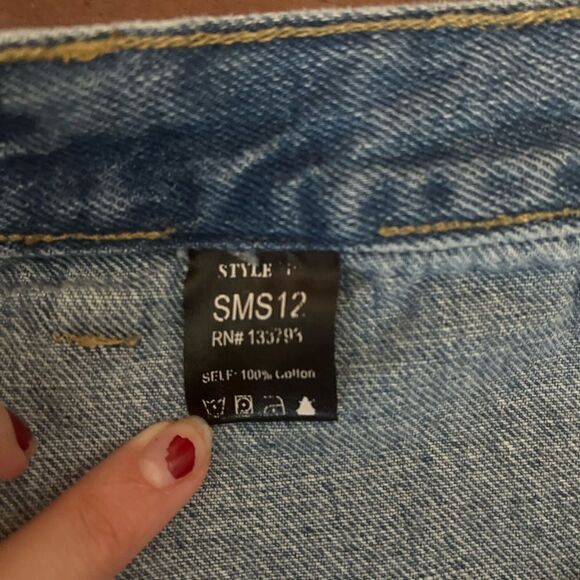 POL 90s Y2K Denim Jean Mini Skirt with Buttons, Size Small - Picture 3 of 4